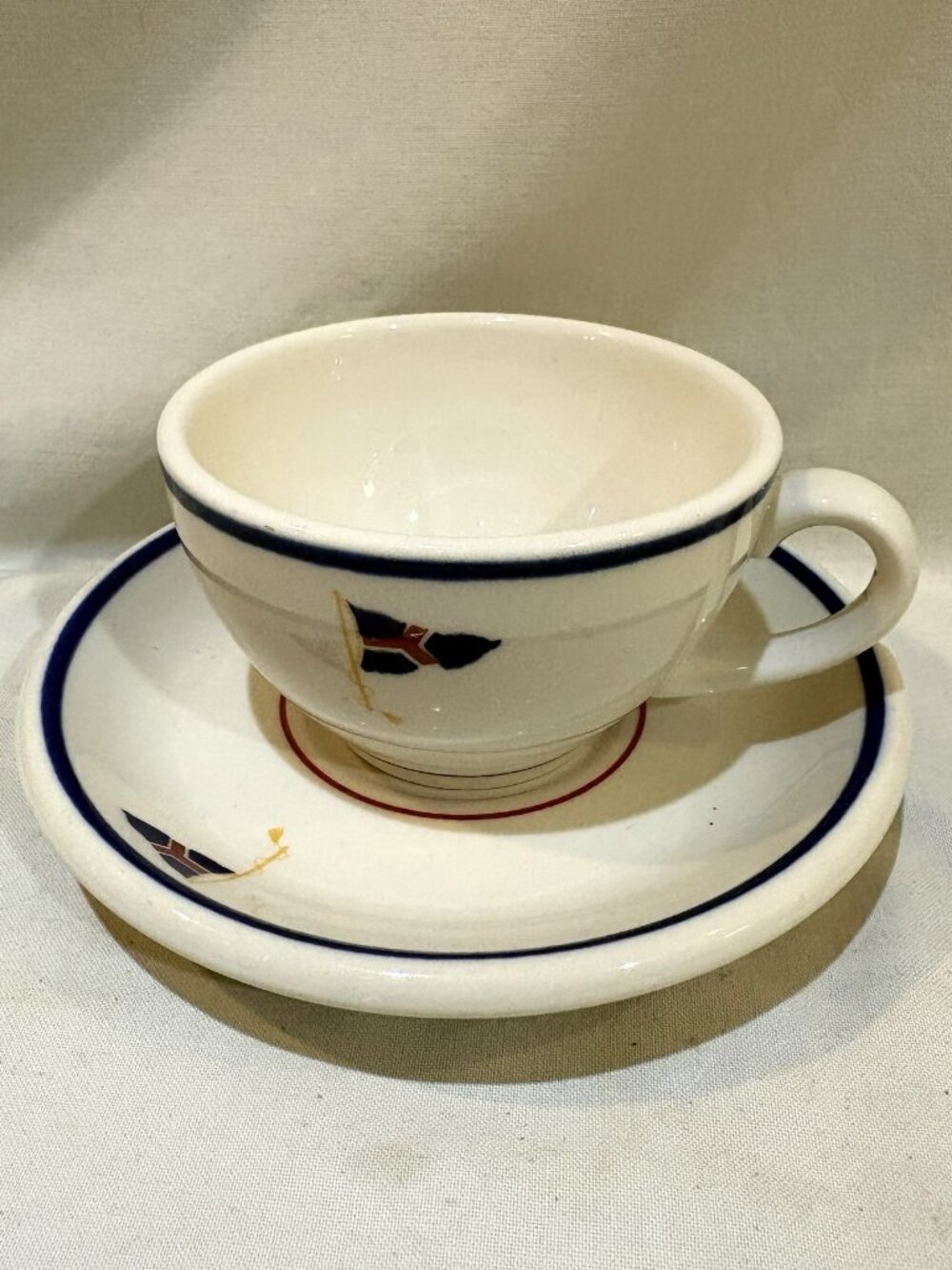 VTG Devon Yacht Club Restaurant Ware Cup and Saucer Set by Syracuse China USA